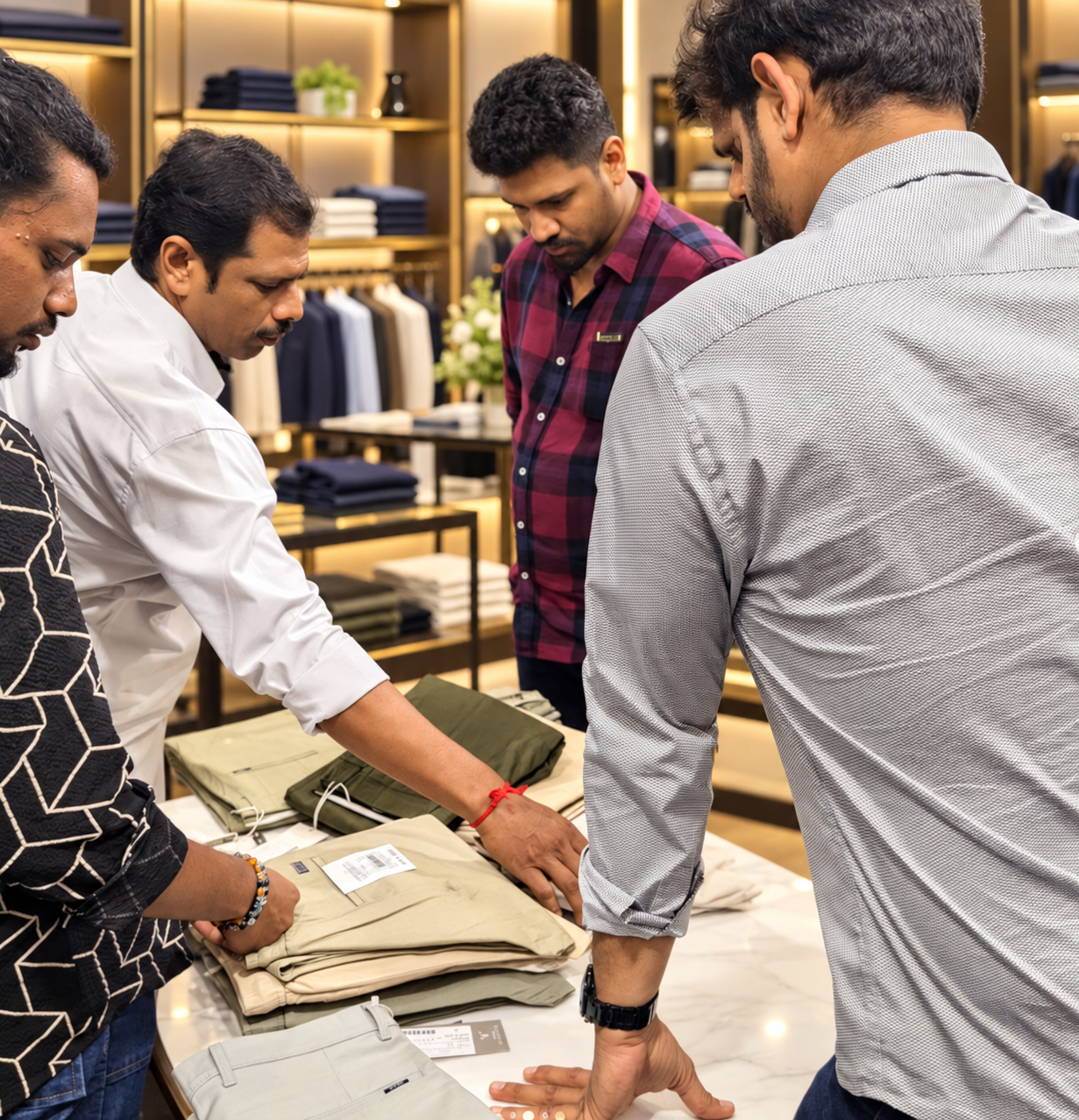 Customers reviewing Vishal Clothing products
