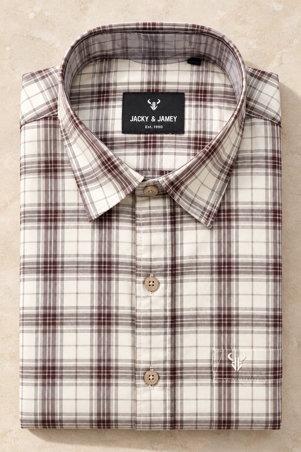 Jacky and Jamey checked shirt fabric detail