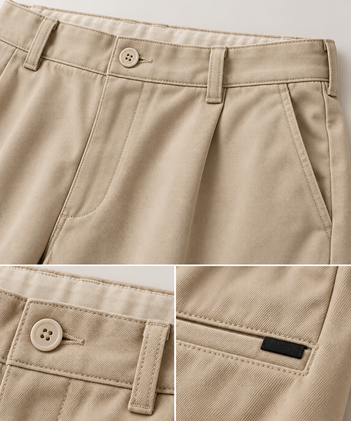Korean pant label and pocket detail