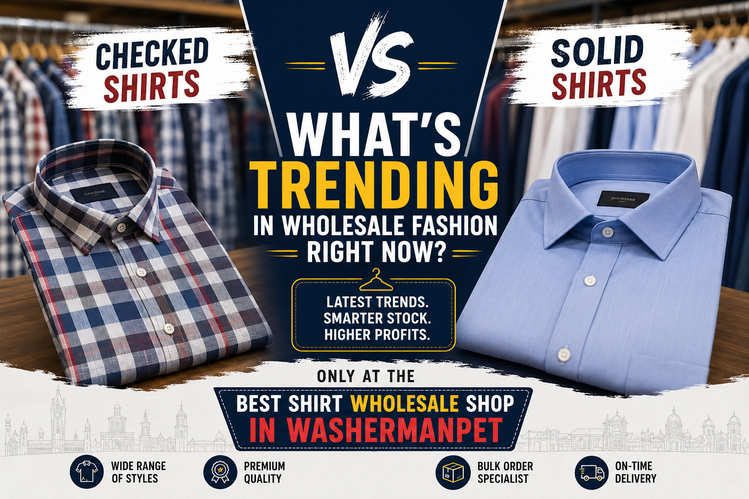 Best Shirt wholesale shop in Washermanpet