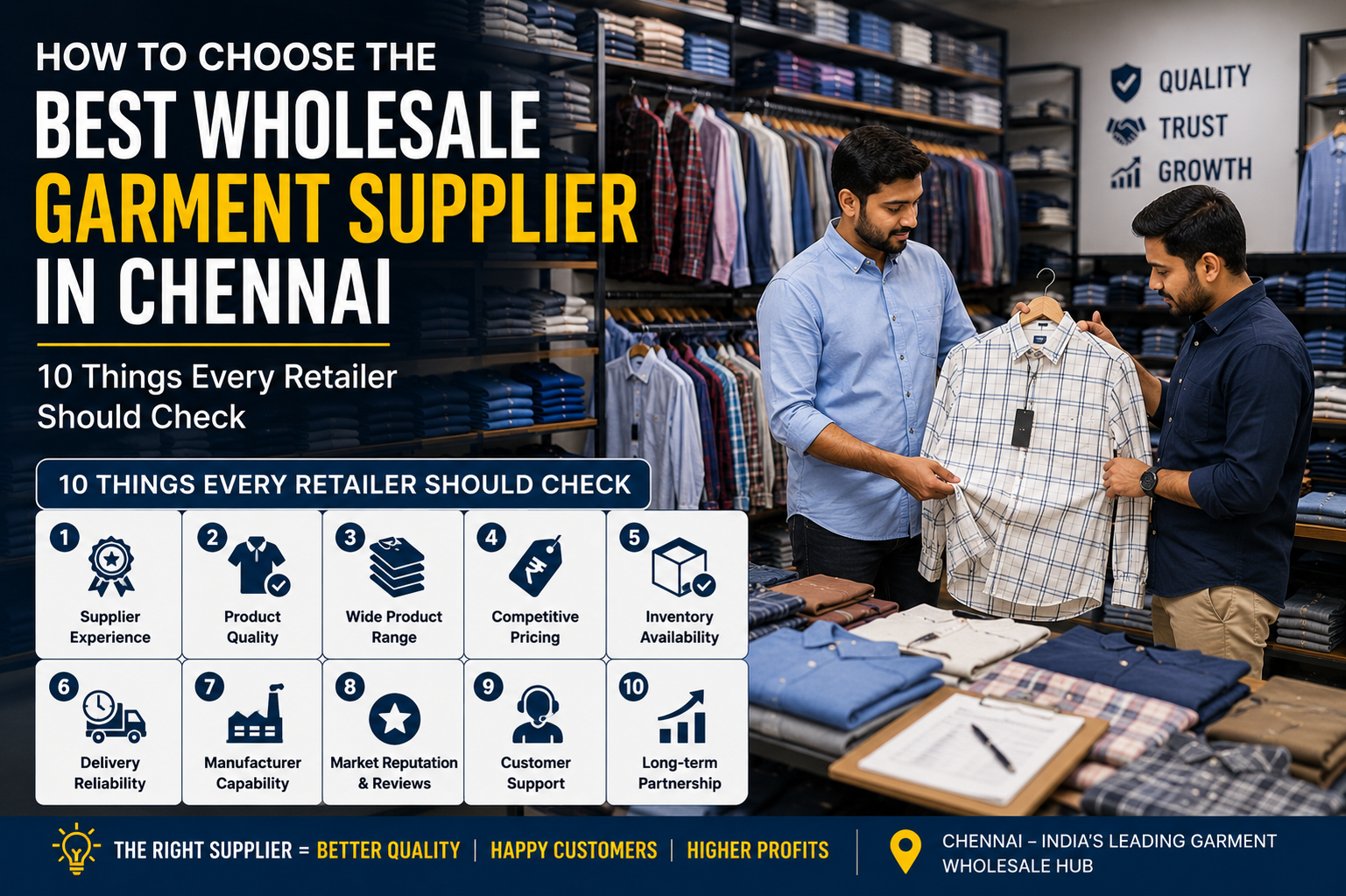 How to Choose the Best Wholesale Garment Supplier in Chennai (10 Things Every Retailer Should Check)