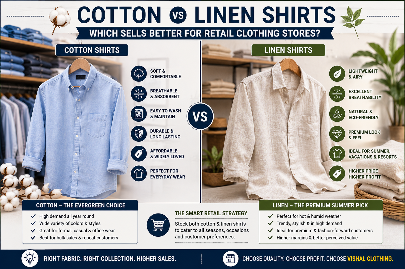 Cotton vs Linen Shirts: Which Sells Better for Retail Clothing Stores?